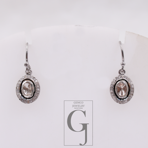 1 Pc Polki Diamond Earrings Rosecut Diamonds In 925 Sterling Silver Handmade Finish Jewelry, Everyday Jewelry