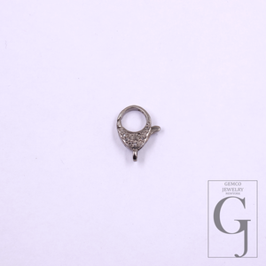 Natural Rosecut Diamonds Lobster Clasp In 925 Sterling Silver For Necklace & Pendant Charms Handmade Finish Jewelry Supply