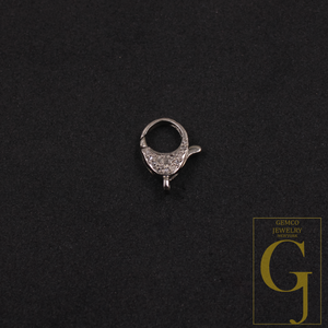 Natural Rosecut Diamonds Lobster Clasp In 925 Sterling Silver For Necklace & Pendant Charms Handmade Finish Jewelry Supply