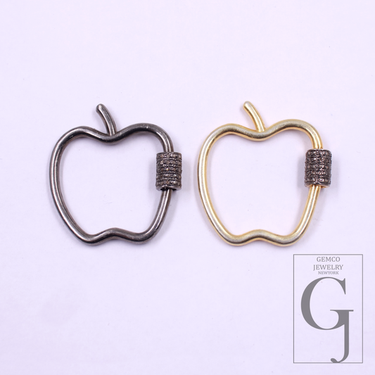 Natural Pave Diamonds Beads In Apple Shape 