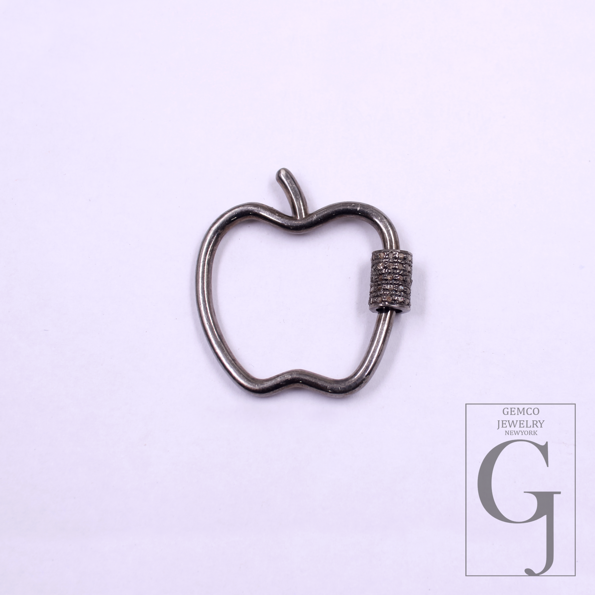 Natural Pavé Diamond Apple Screw Clasp