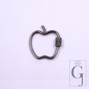 Natural Pavé Diamond Apple Screw Clasp
