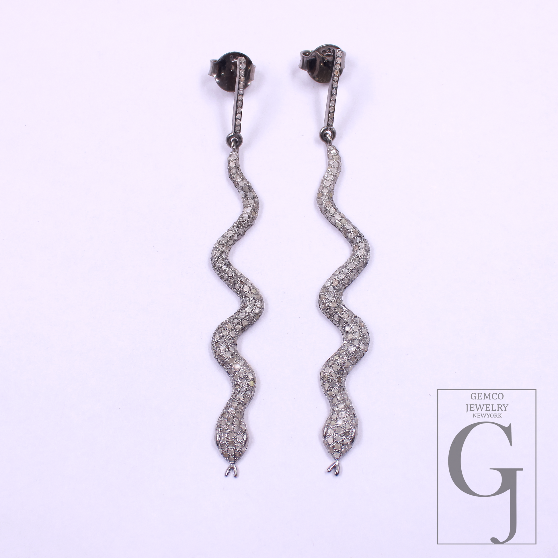 Natural Pave Diamonds Drop Earrings In 925 Sterling Silver Handmade Finish Earrings Jewelry Gift For Her