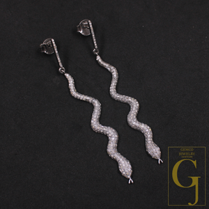Natural Pave Diamonds Drop Earrings In 925 Sterling Silver Handmade Finish Earrings Jewelry Gift For Her