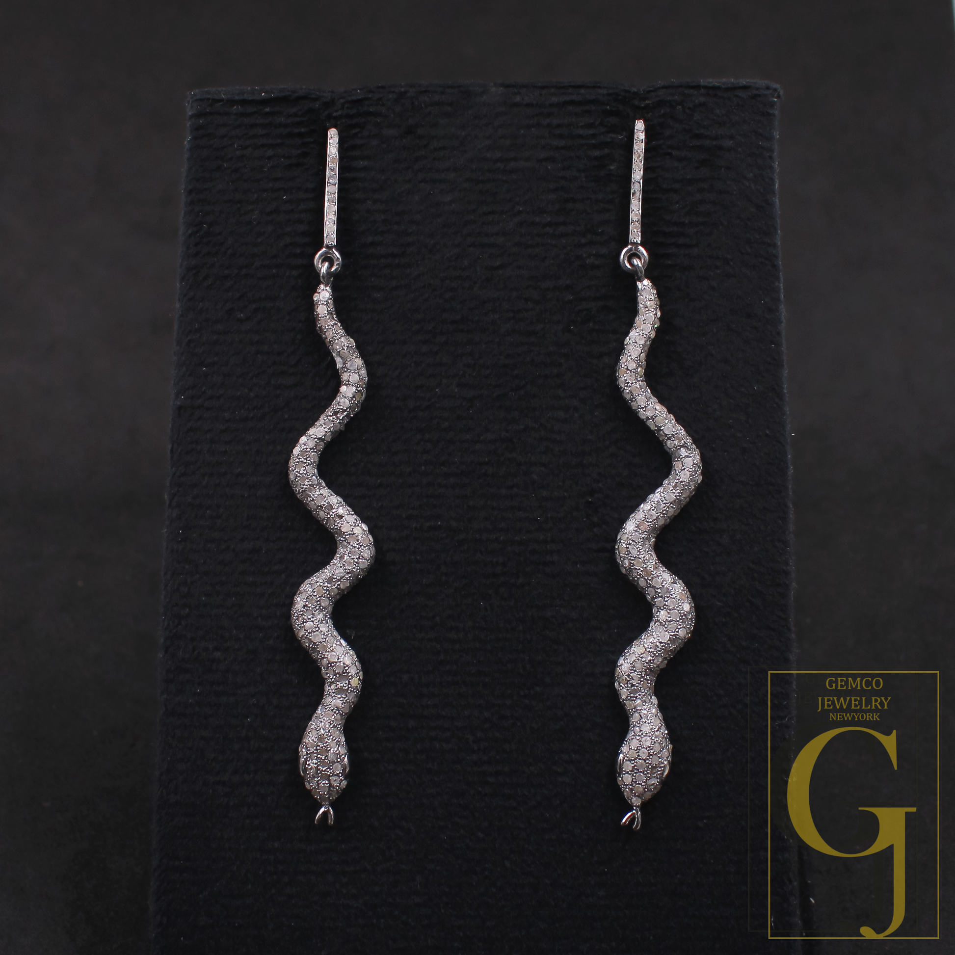 Natural Pave Diamonds Drop Earrings In 925 Sterling Silver Handmade Finish Earrings Jewelry Gift For Her
