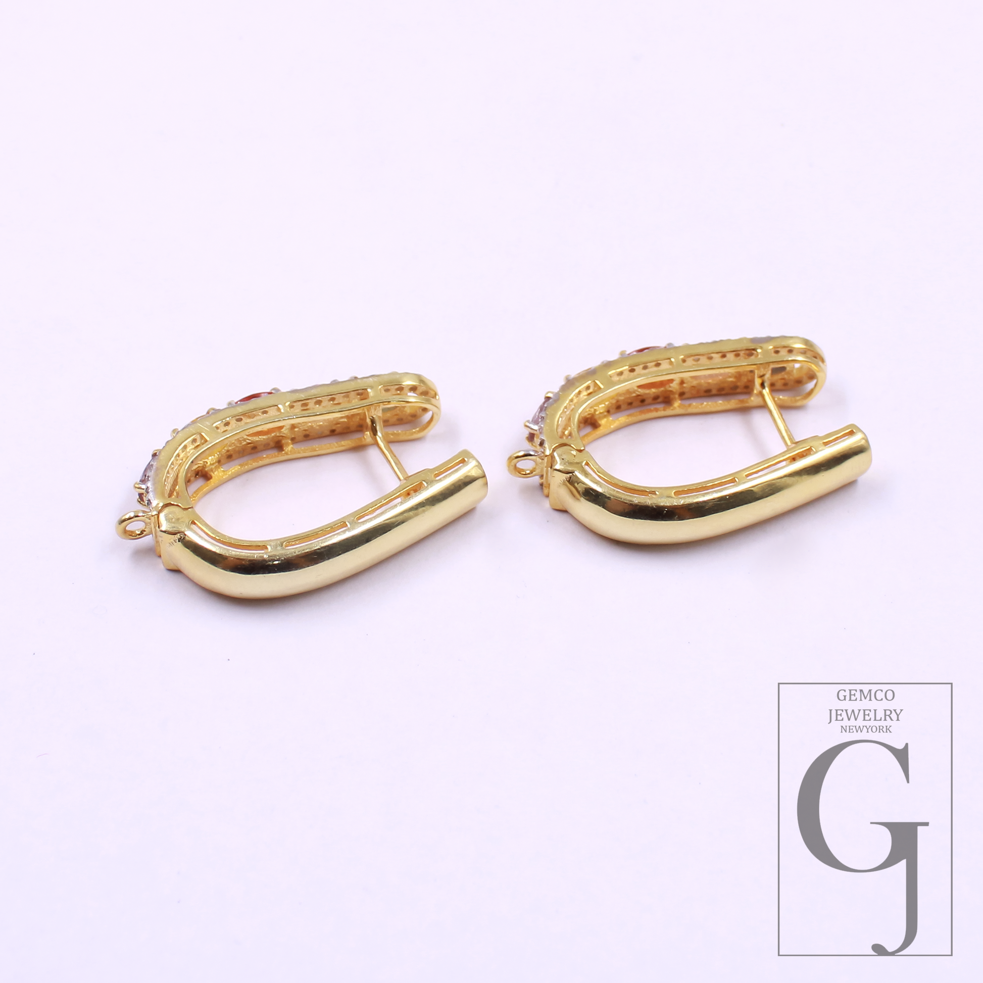 Beautiful Multi Tourmaline Hoop Earrings In Vermeil Gold 925 Sterling Silver Handmade Earrings For Wedding Gift