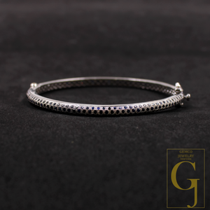 Blue Sapphire Bangle Bracelet In 925 Sterling Silver Handmade Bracelet For Everyday Wear