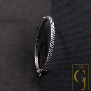 Blue Sapphire Bangle Bracelet In 925 Sterling Silver Handmade Bracelet For Everyday Wear