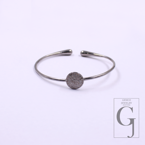 Natural Pave Diamonds Bracelet In 925 Sterling Silver Handmade Finish Jewelry Bracelet For Everyday Wear