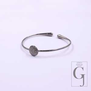 Natural Pave Diamonds Bracelet In 925 Sterling Silver Handmade Finish Jewelry Bracelet For Everyday Wear