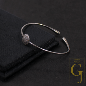 Natural Pave Diamonds Bracelet In 925 Sterling Silver Handmade Finish Jewelry Bracelet For Everyday Wear