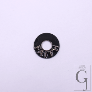 Enamel FAITH Pendant With Pave Diamonds In 925 Sterling Silver Handmade Jewelry For Everyday Wear