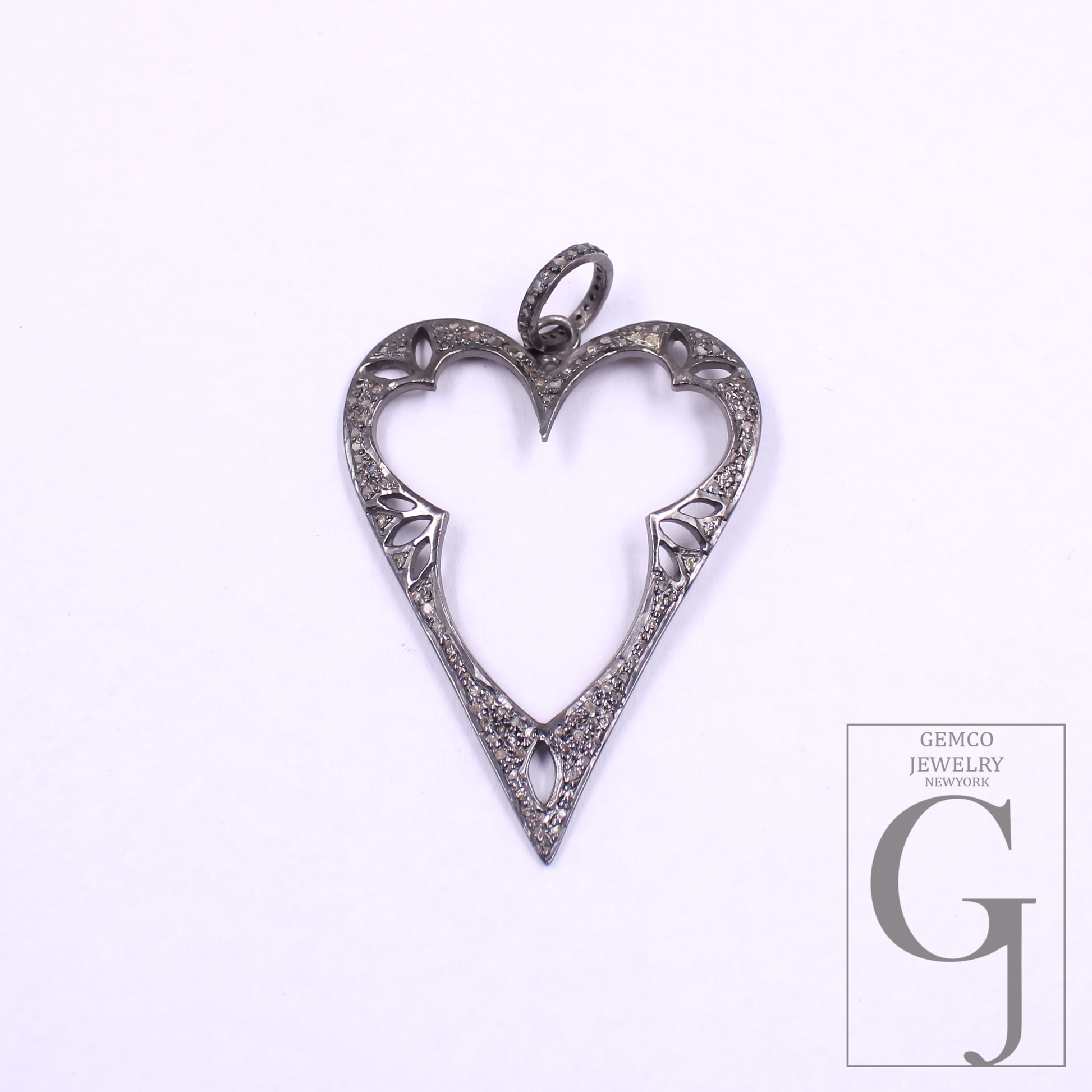 Natural Diamonds Heart Shape Pendant In 925 Sterling Silver Handmade Jewelry For Everyday Wear