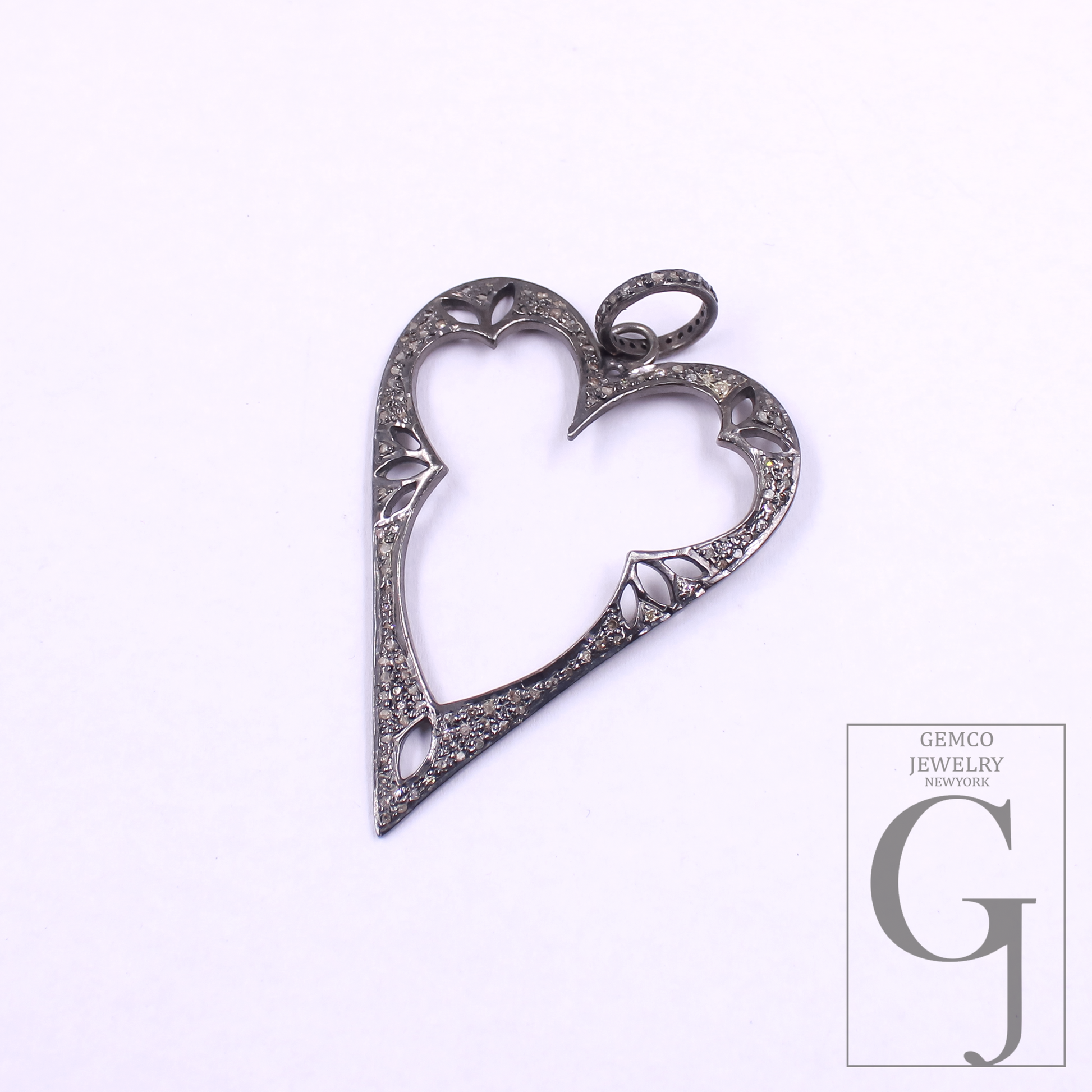 Natural Diamonds Heart Shape Pendant In 925 Sterling Silver Handmade Jewelry For Everyday Wear