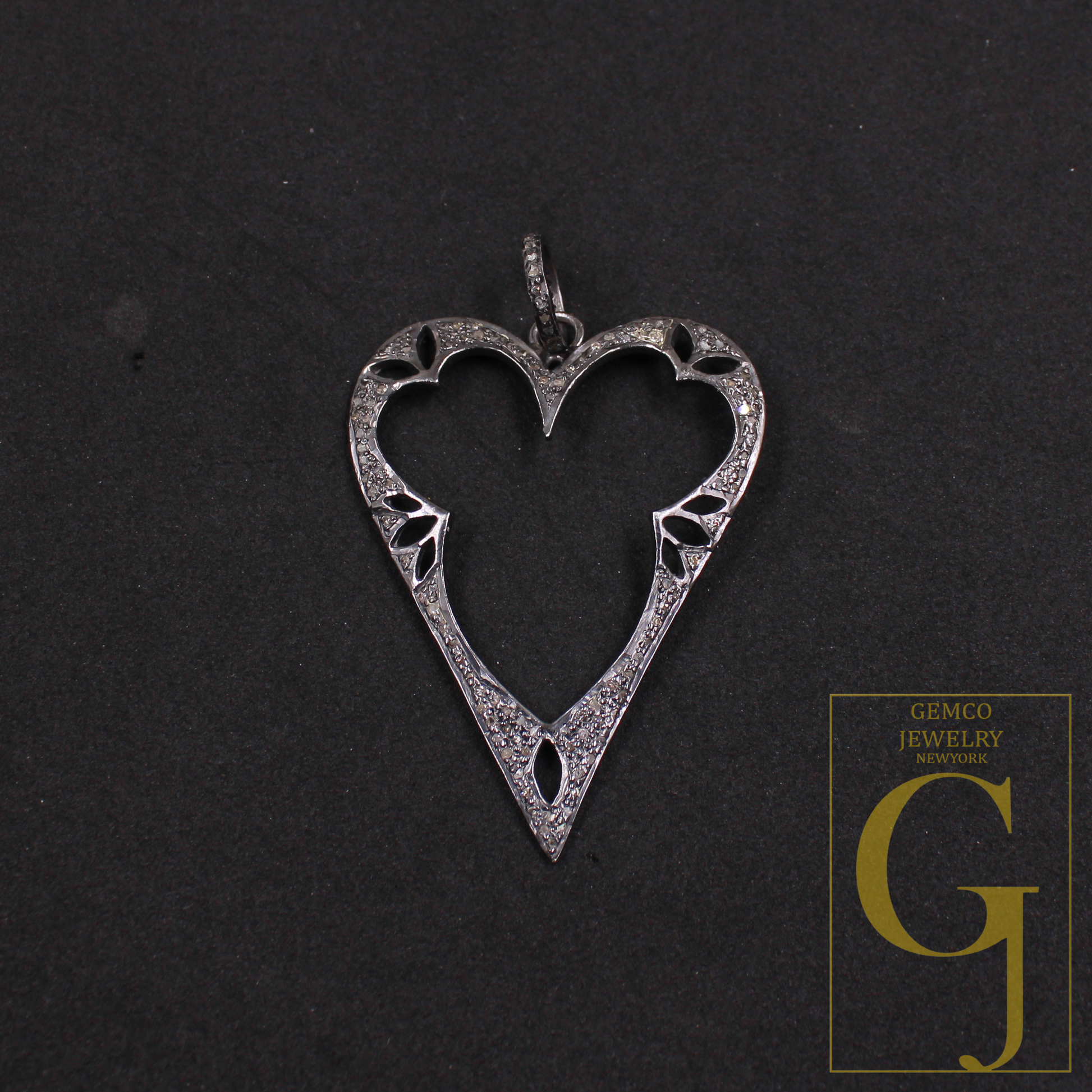 Natural Diamonds Heart Shape Pendant In 925 Sterling Silver Handmade Jewelry For Everyday Wear