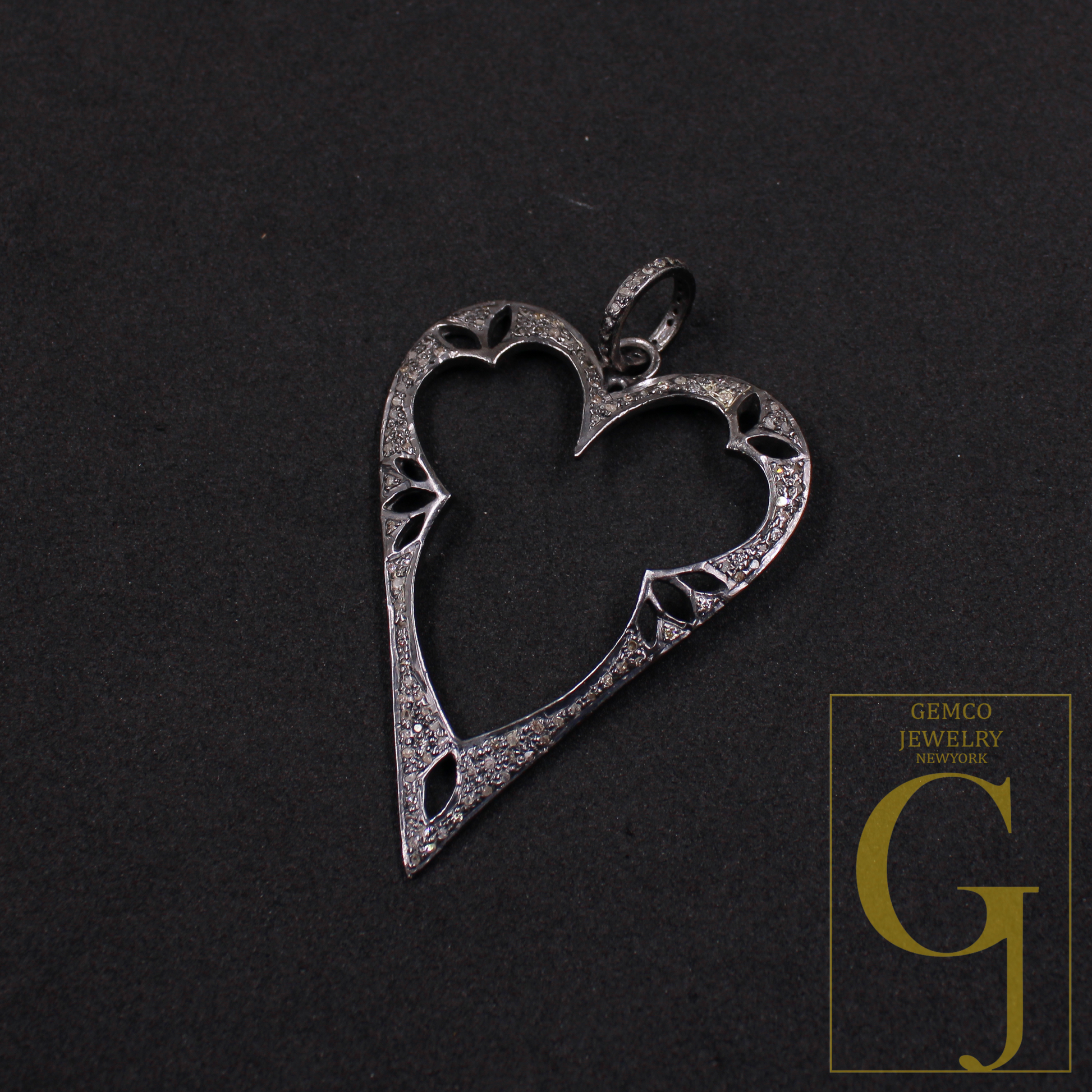 Natural Diamonds Heart Shape Pendant In 925 Sterling Silver Handmade Jewelry For Everyday Wear