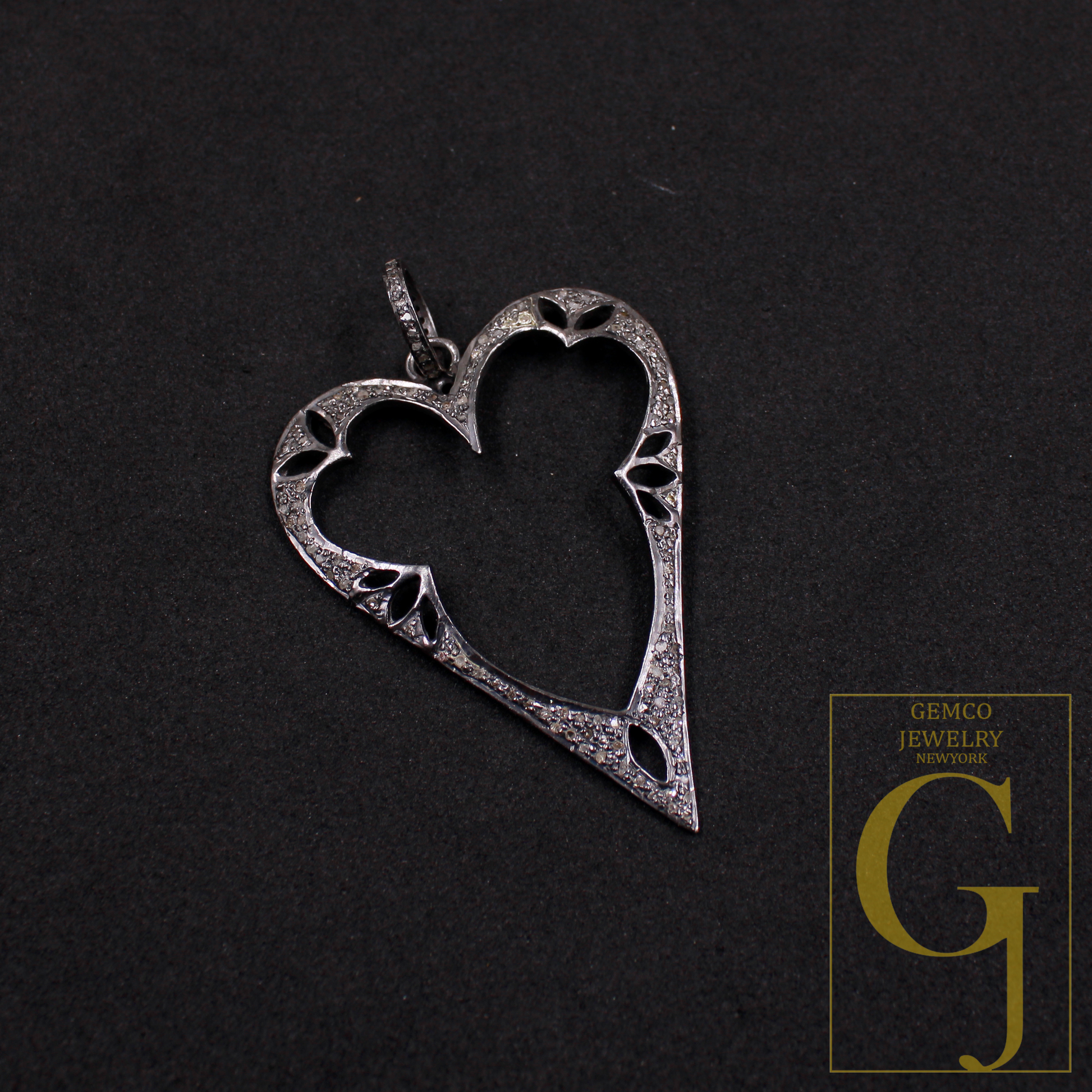 Natural Diamonds Heart Shape Pendant In 925 Sterling Silver Handmade Jewelry For Everyday Wear