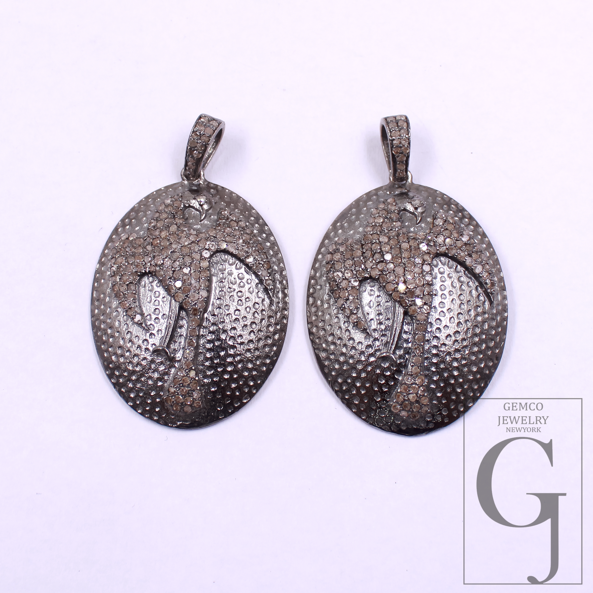 Beautiful Phoenix Pendant With Rosecut Diamonds - 925 Sterling Silver Handmade Finish Pendant