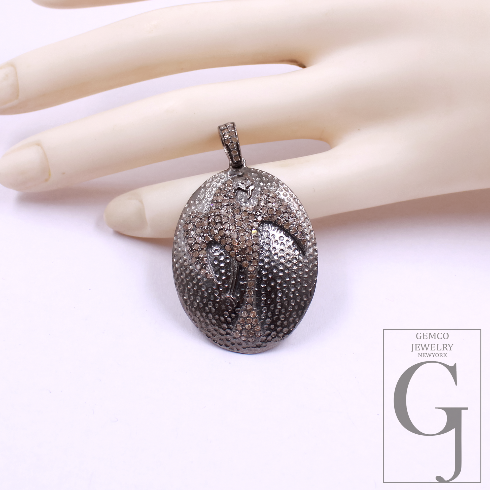 Beautiful Phoenix Pendant With Rosecut Diamonds - 925 Sterling Silver Handmade Finish Pendant