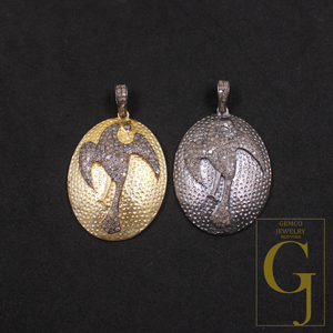 Beautiful Phoenix Pendant With Rosecut Diamonds - 925 Sterling Silver Handmade Finish Pendant