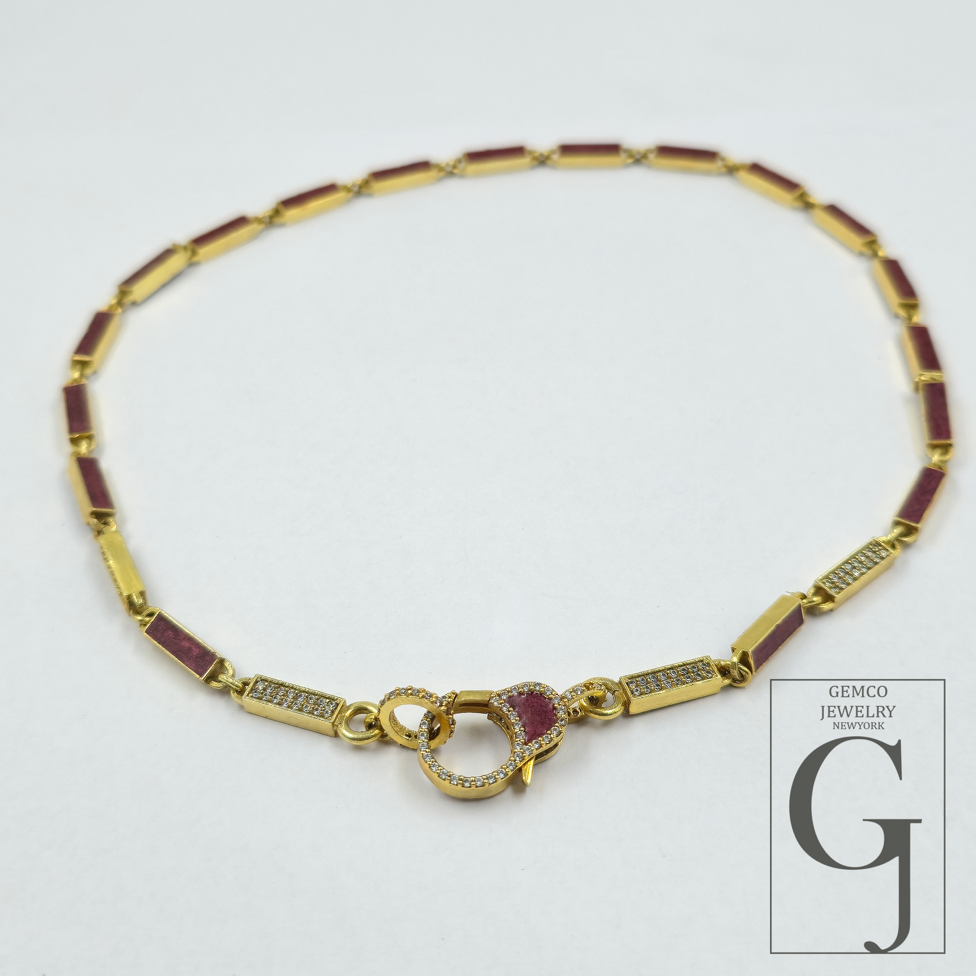 Beautiful Brown Pearl Enamel Necklace With Pave Lab Grown Diamonds - Brass Jewelry Handmade Finish