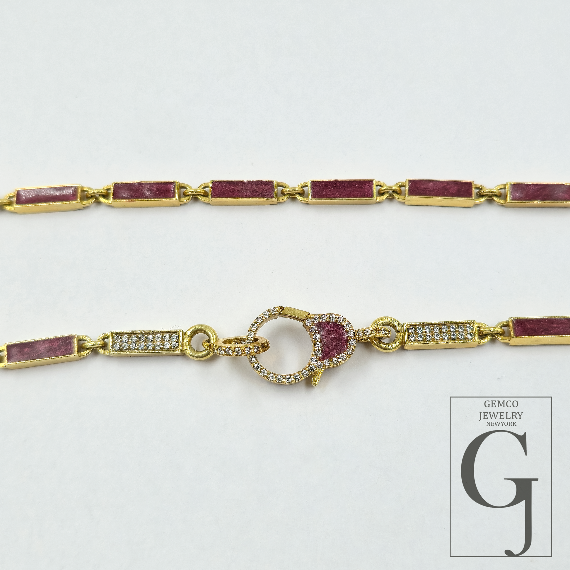 Beautiful Brown Pearl Enamel Necklace With Pave Lab Grown Diamonds - Brass Jewelry Handmade Finish