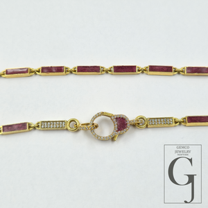 Beautiful Brown Pearl Enamel Necklace With Pave Lab Grown Diamonds - Brass Jewelry Handmade Finish