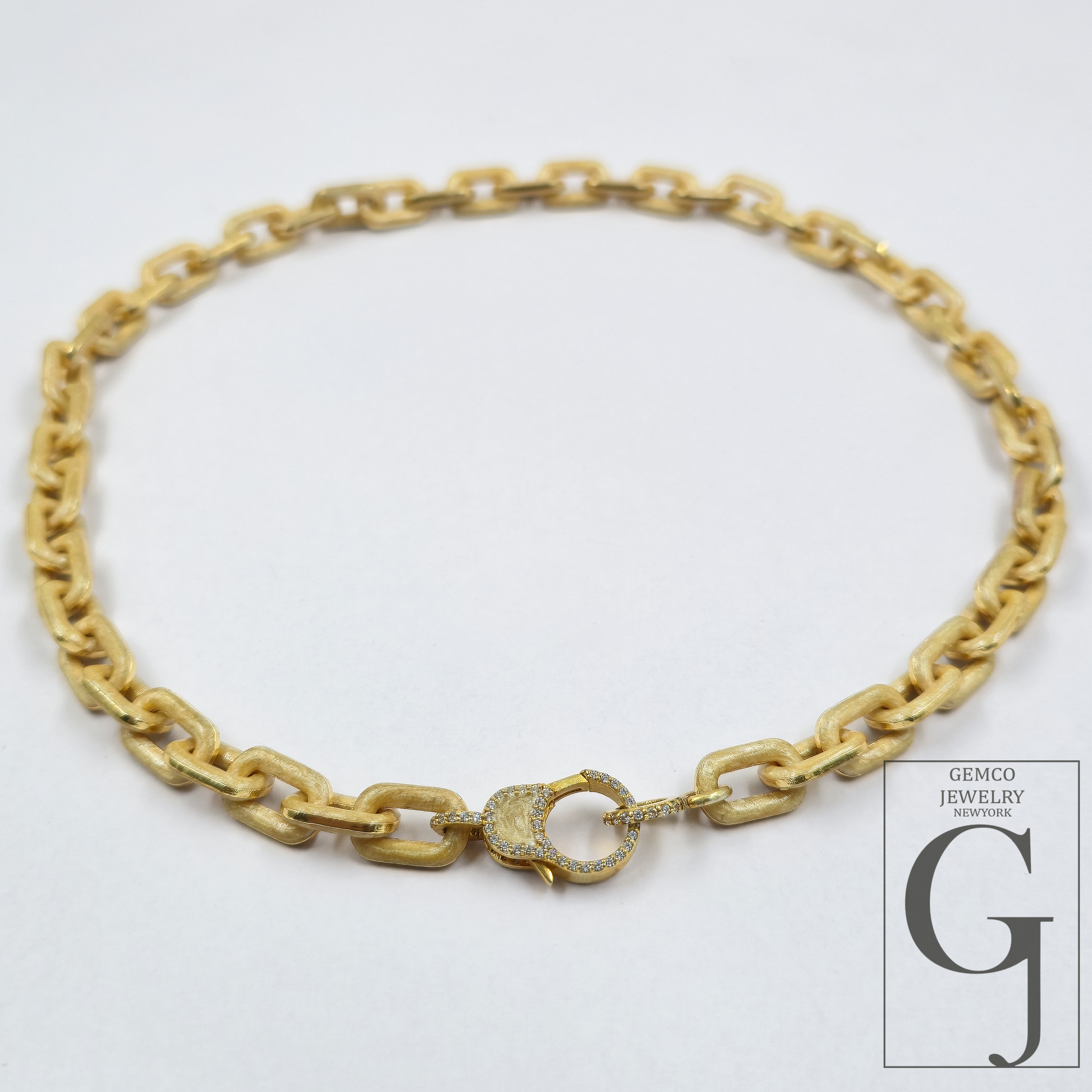 One Of A Kind Golden Pearl Enamel Necklace With Lab Grown Diamonds - Handmade Finish Brass Jewelry Necklace