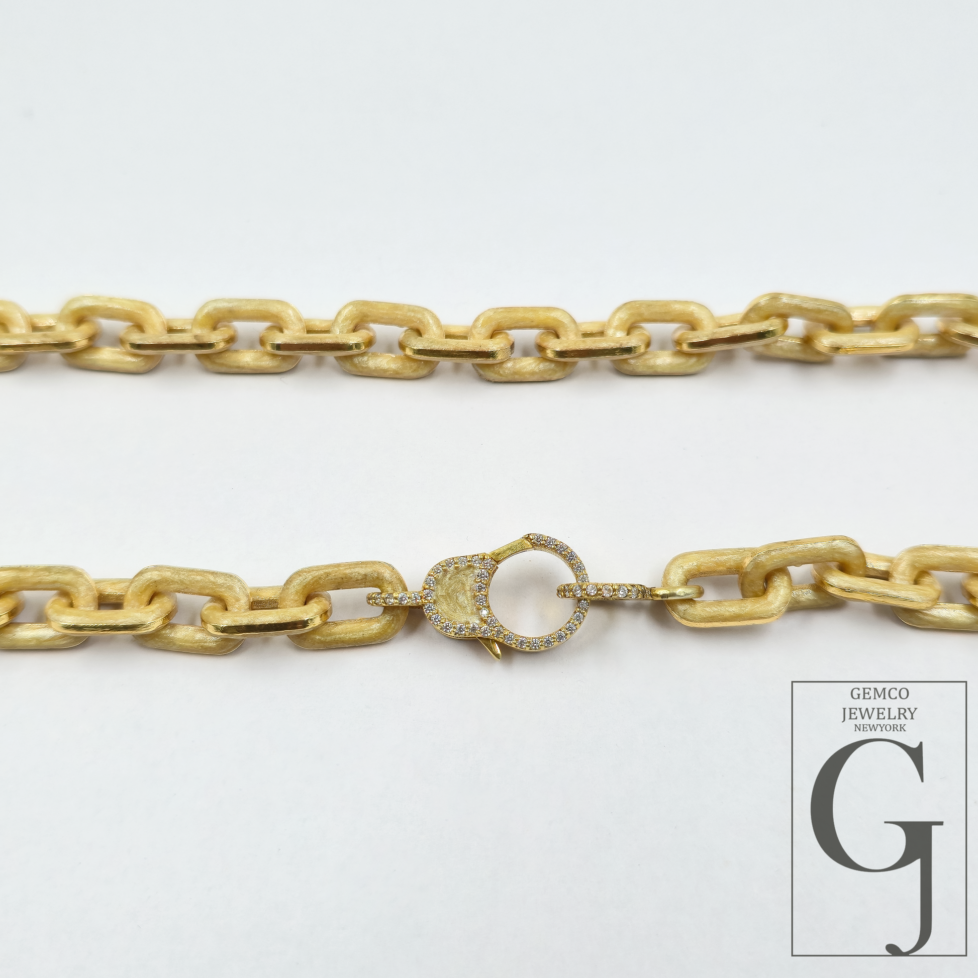 One Of A Kind Golden Pearl Enamel Necklace With Lab Grown Diamonds - Handmade Finish Brass Jewelry Necklace
