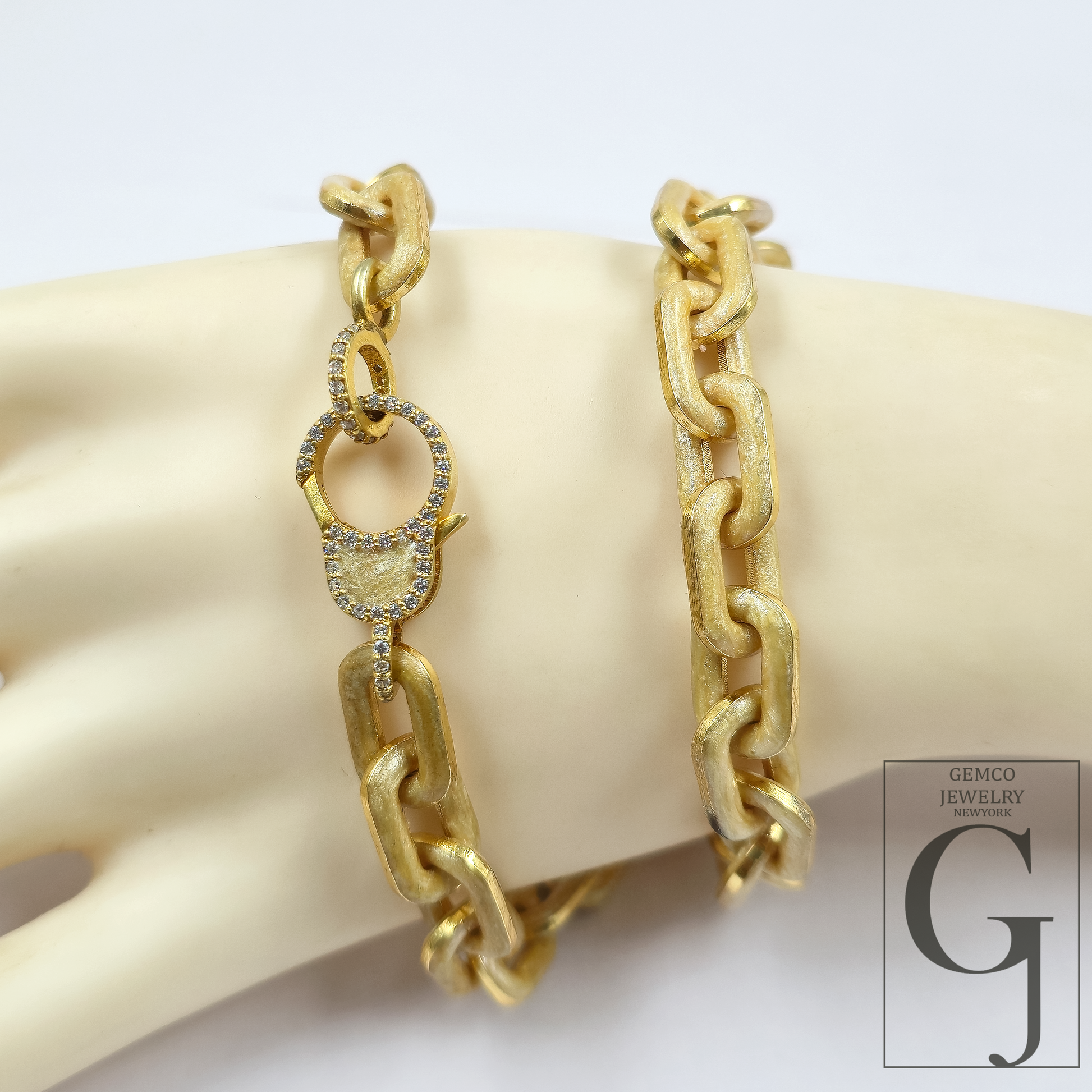 One Of A Kind Golden Pearl Enamel Necklace With Lab Grown Diamonds - Handmade Finish Brass Jewelry Necklace
