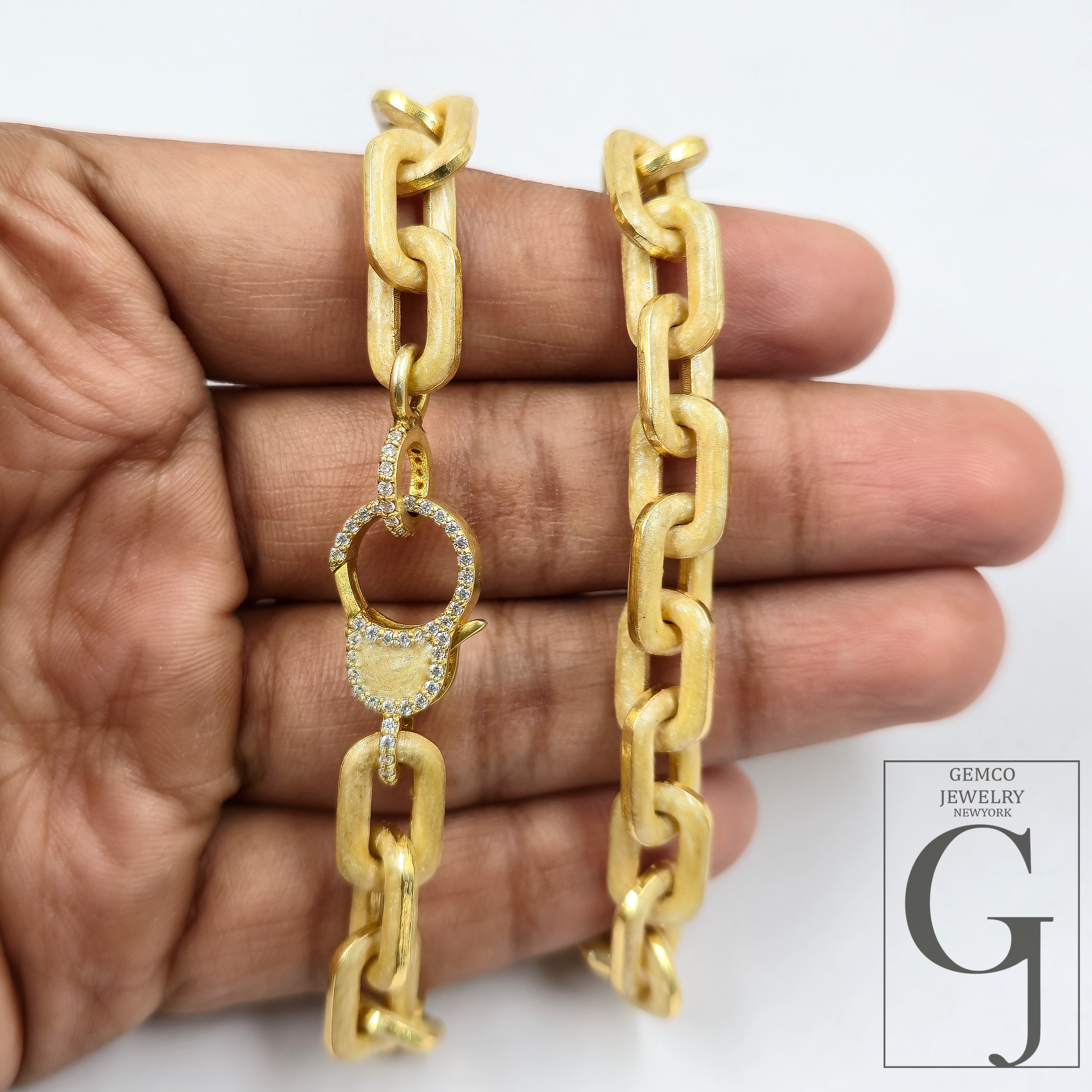 One Of A Kind Golden Pearl Enamel Necklace With Lab Grown Diamonds - Handmade Finish Brass Jewelry Necklace