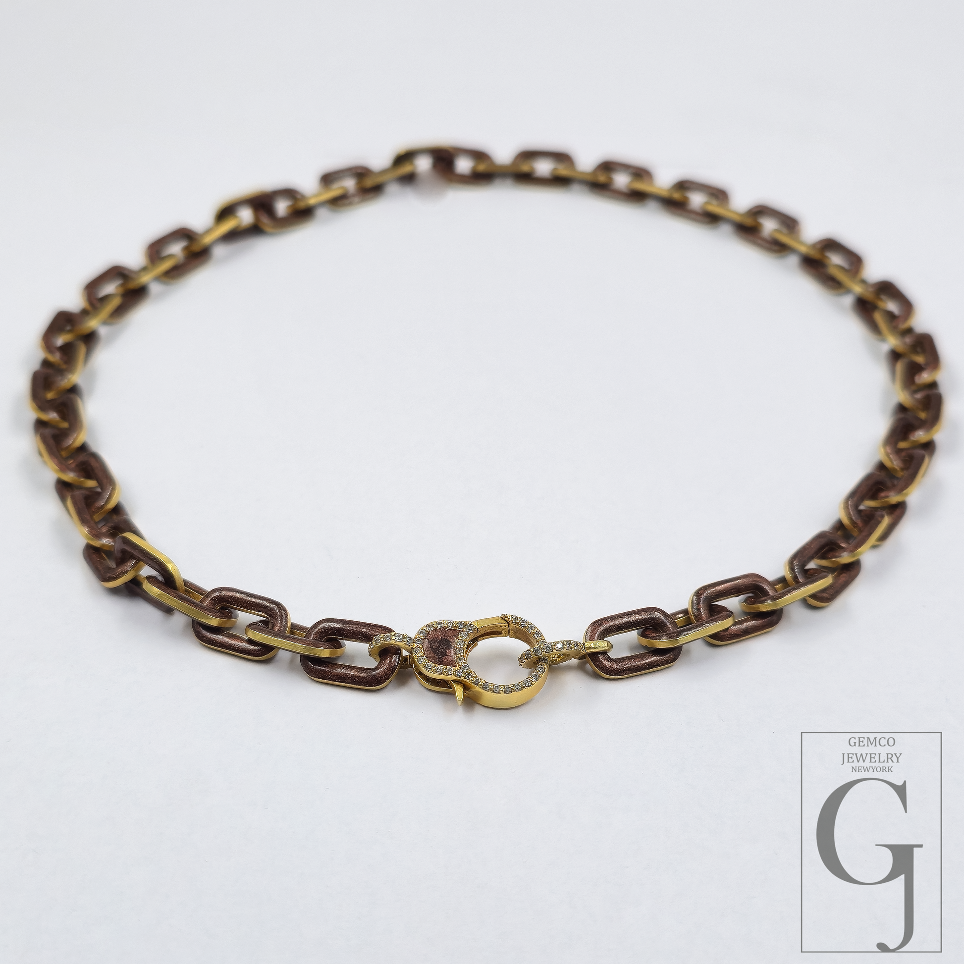Amazing Brown Pearl Enamel Necklace With Lab Grown Diamonds - Brass Jewelry Handmade Finish Jewelry