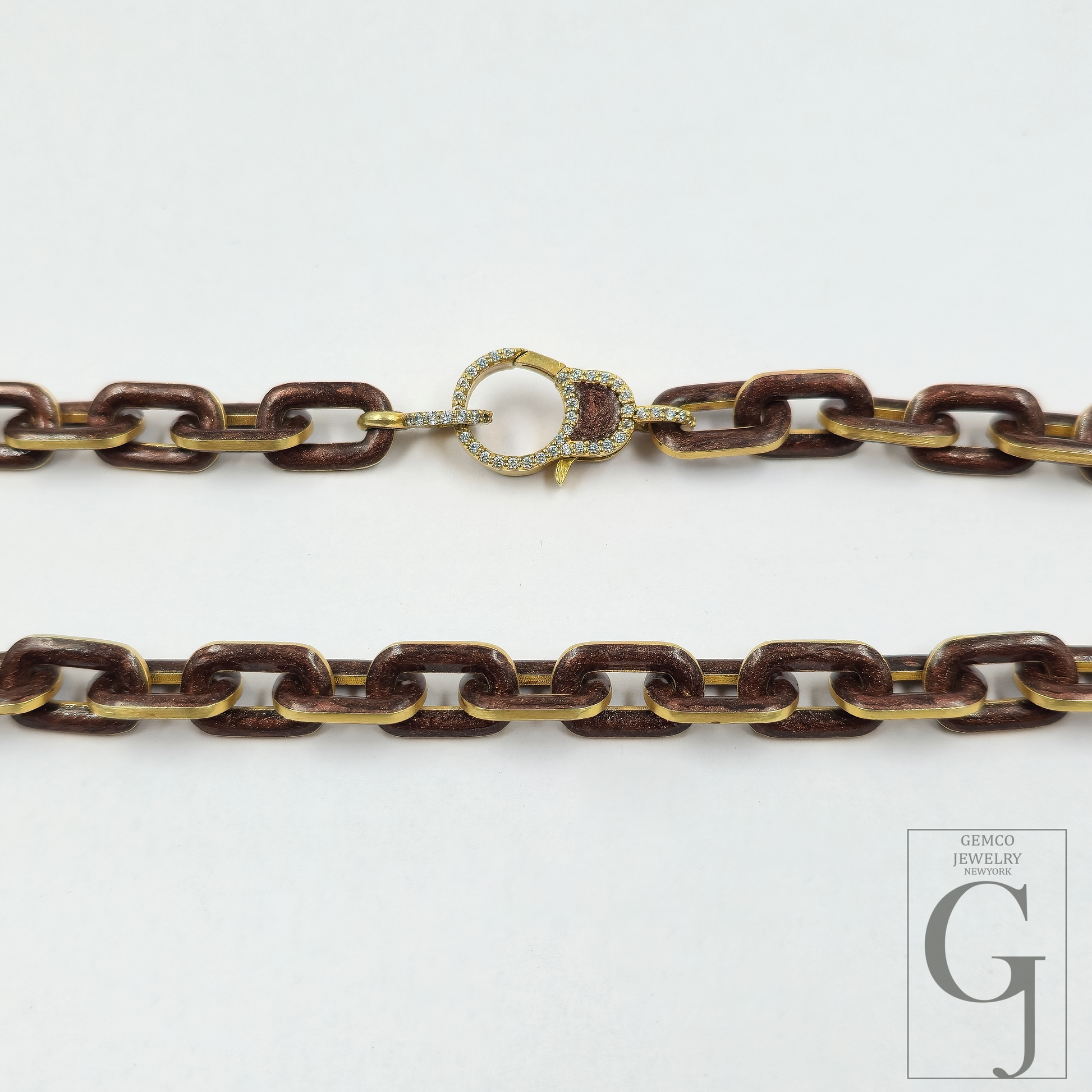 Amazing Brown Pearl Enamel Necklace With Lab Grown Diamonds - Brass Jewelry Handmade Finish Jewelry