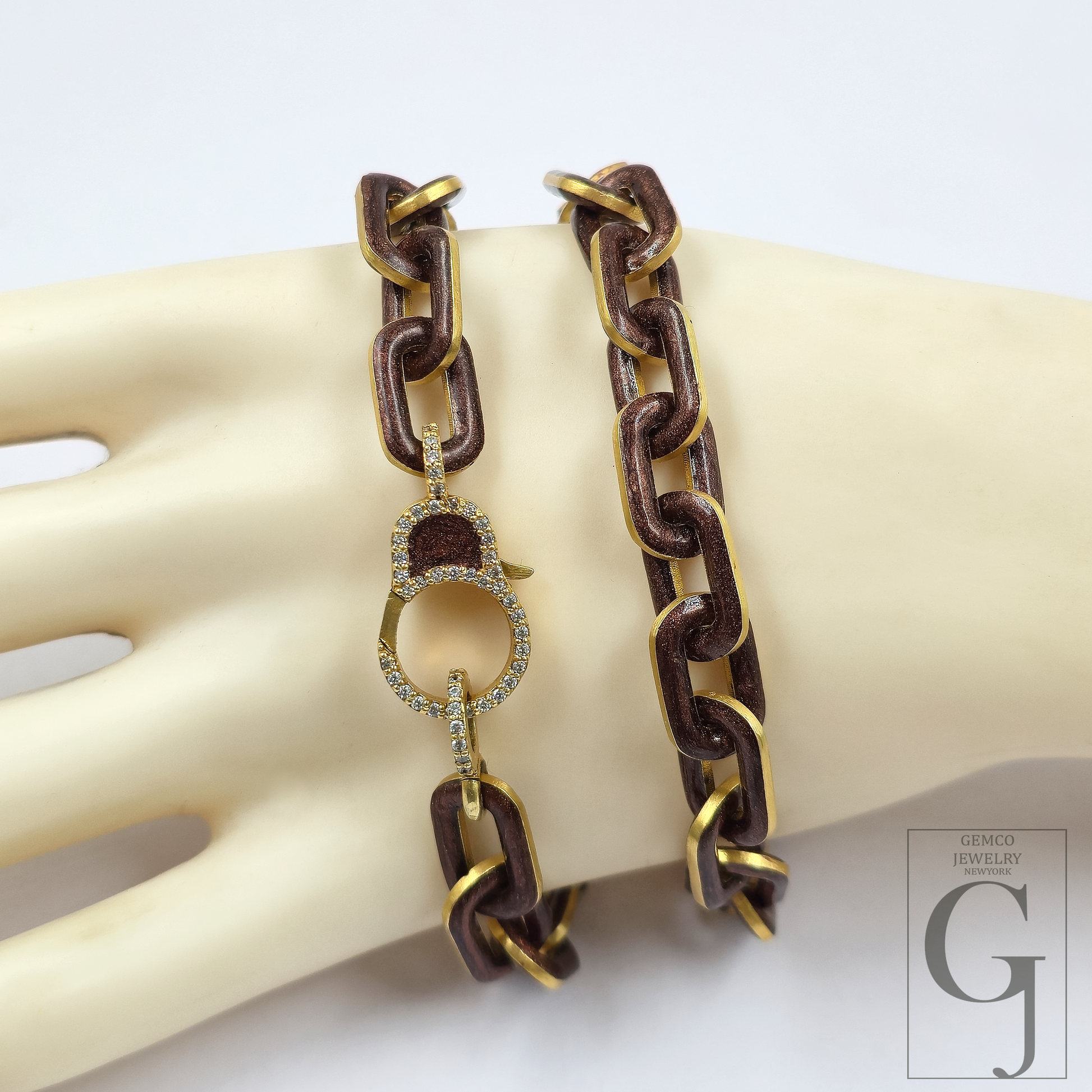 Amazing Brown Pearl Enamel Necklace With Lab Grown Diamonds - Brass Jewelry Handmade Finish Jewelry