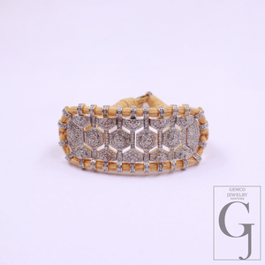 Natural Pave Diamond Thread Bracelet - Vermeil Gold 925 Sterling Silver Handmade Finish Diamond Jewelry