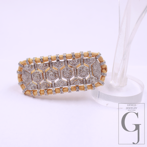 Natural Pave Diamond Thread Bracelet - Vermeil Gold 925 Sterling Silver Handmade Finish Diamond Jewelry