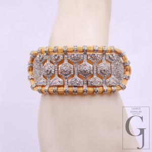 Natural Pave Diamond Thread Bracelet - Vermeil Gold 925 Sterling Silver Handmade Finish Diamond Jewelry