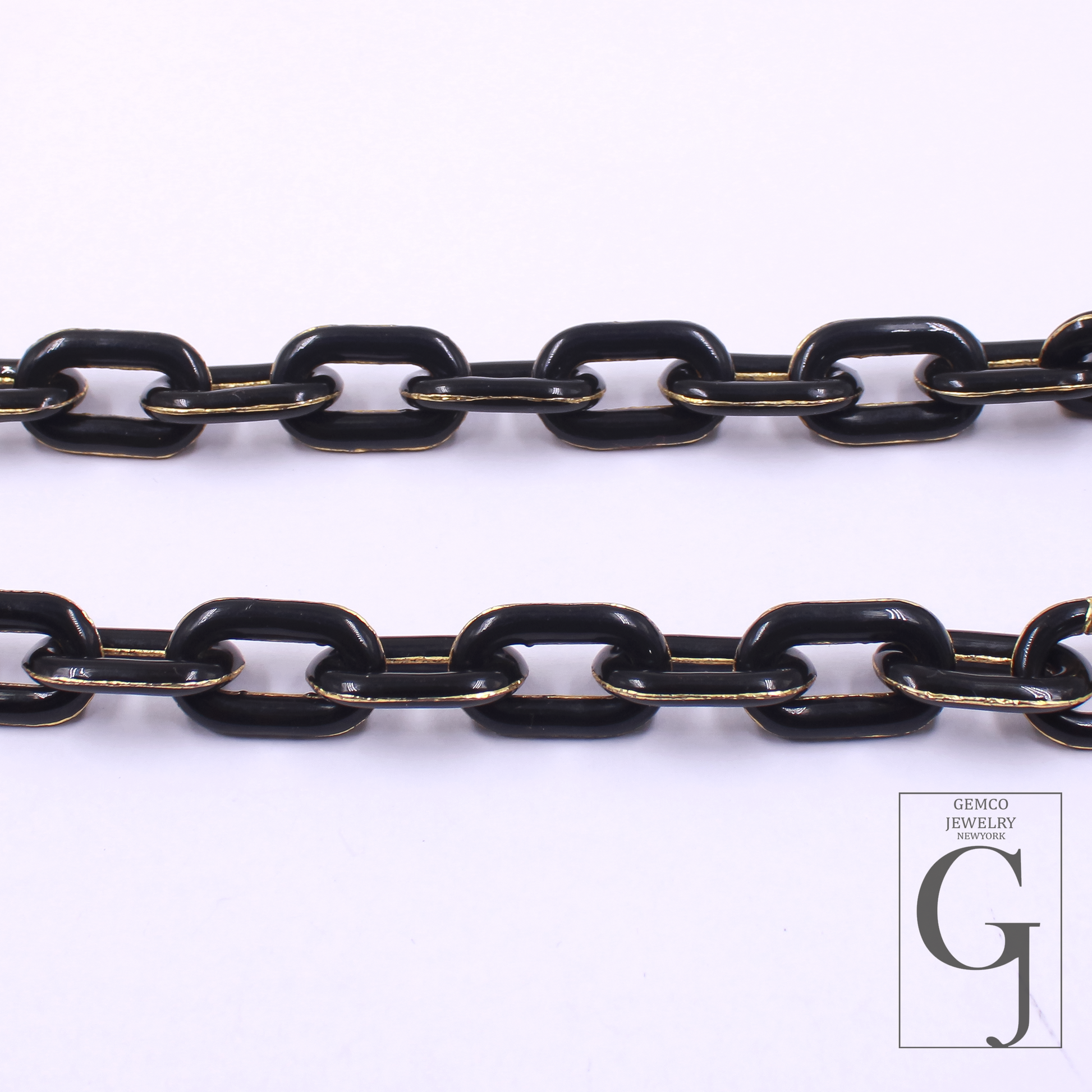 Designer Black Enamel Necklace With Lab Grown Diamonds - Brass Jewelry Handmade Finish Jewelry
