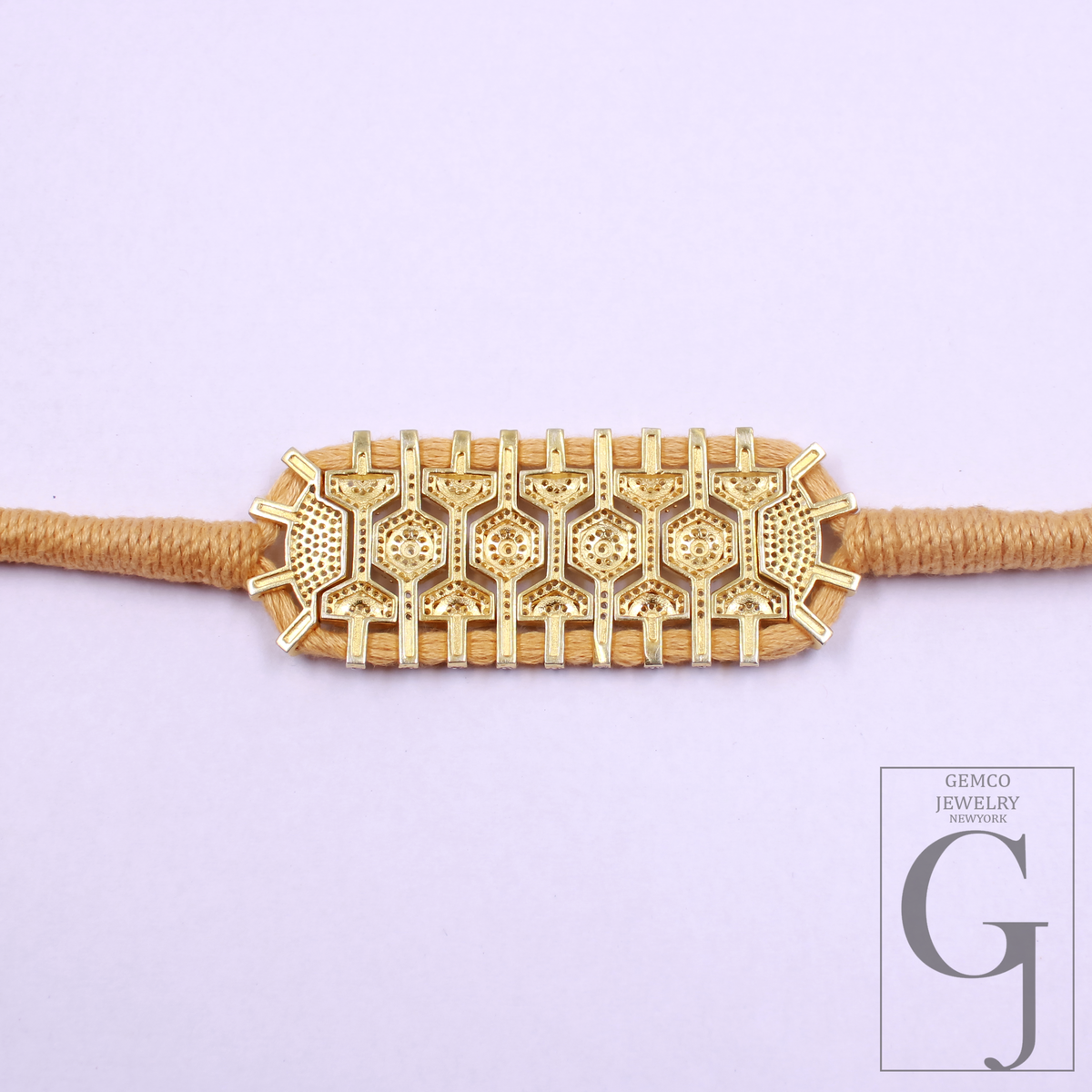 Natural Pave Diamond Thread Bracelet - Vermeil Gold 925 Sterling Silver Handmade Finish Diamond Jewelry