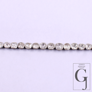 Natural Diamond Polki Bracelet In 925 Sterling Silver Handmade Designer Polki Bracelet For Everyday Wear