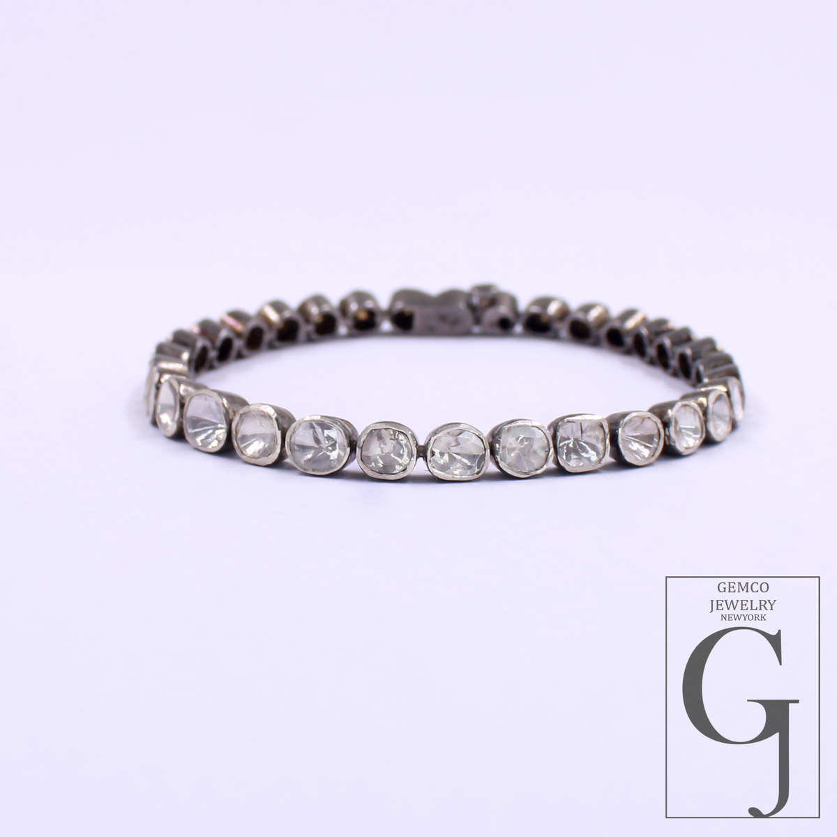 Natural Diamond Polki Bracelet In 925 Sterling Silver Handmade Designer Polki Bracelet For Everyday Wear