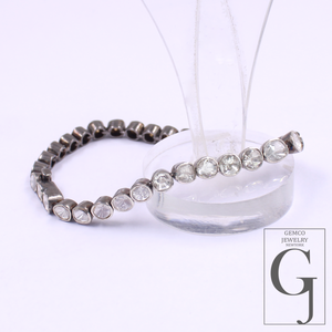 Natural Diamond Polki Bracelet In 925 Sterling Silver Handmade Designer Polki Bracelet For Everyday Wear