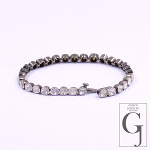 Natural Diamond Polki Bracelet In 925 Sterling Silver Handmade Designer Polki Bracelet For Everyday Wear