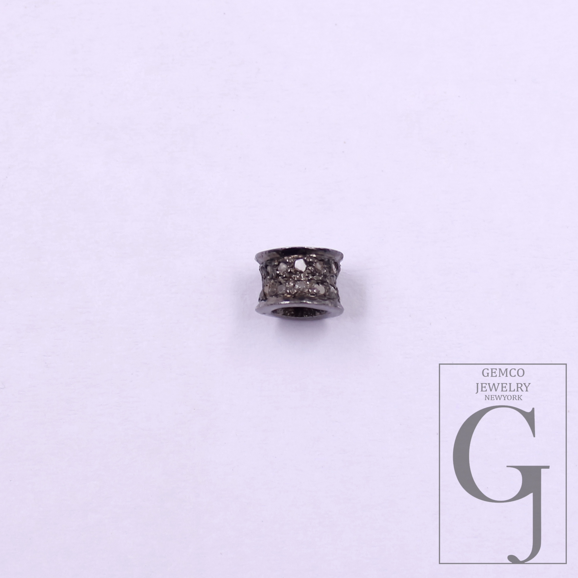 Pave Diamond Rondelle Beads - 925 Sterling Silver Handmade Finish Rondelle Beads For Jewelry Supplies