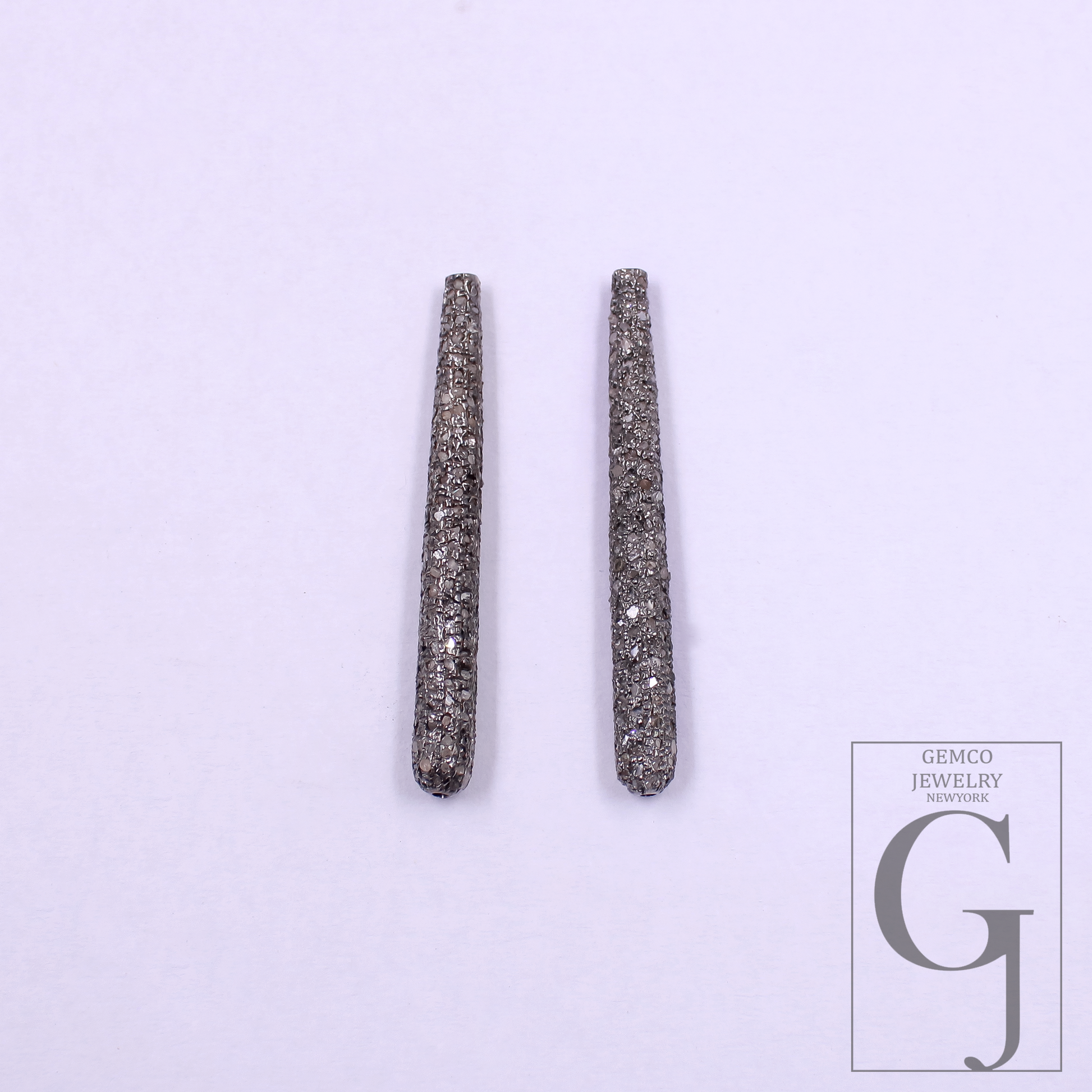 Beautiful Natural Pave Diamond Beads In 925 Sterling Silver Handmade Finish For Jewelry Making Supplies
