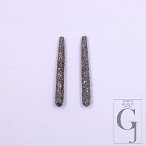 Beautiful Natural Pave Diamond Beads In 925 Sterling Silver Handmade Finish For Jewelry Making Supplies
