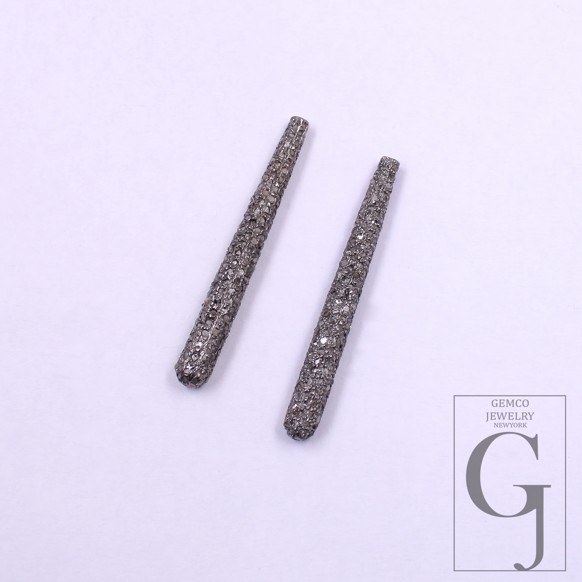 Beautiful Natural Pave Diamond Beads In 925 Sterling Silver Handmade Finish For Jewelry Making Supplies