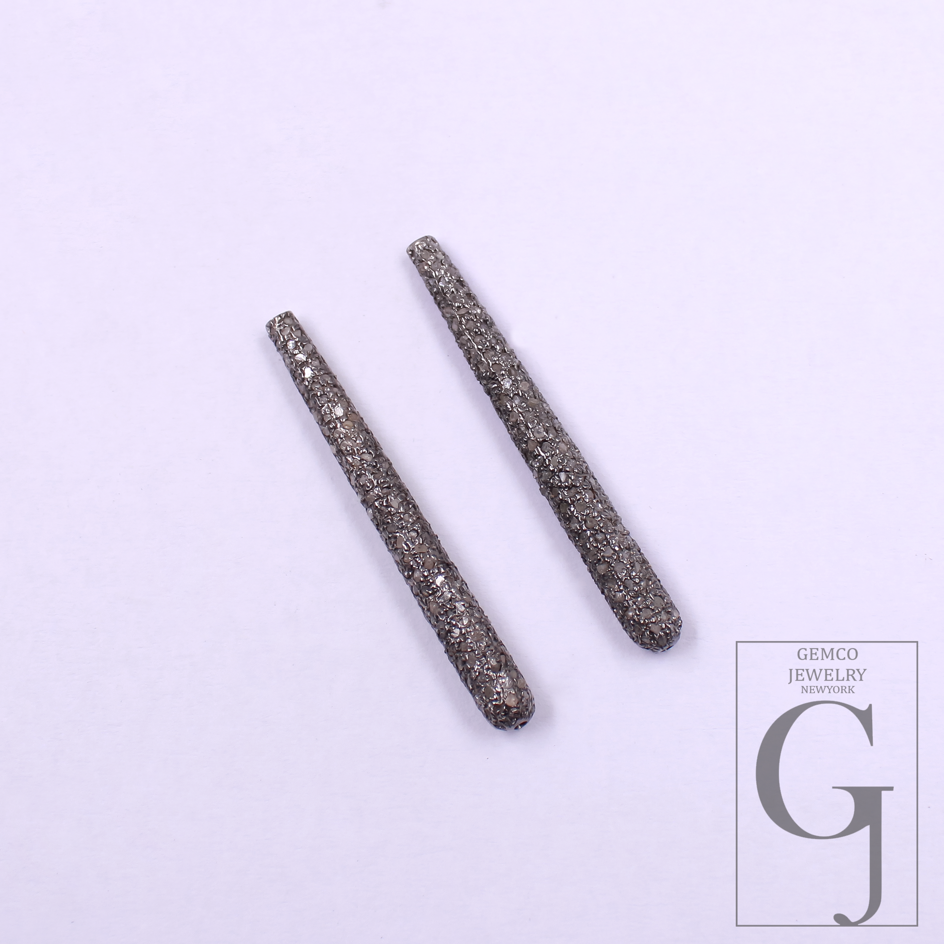 Beautiful Natural Pave Diamond Beads In 925 Sterling Silver Handmade Finish For Jewelry Making Supplies