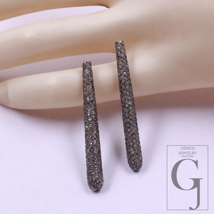 Beautiful Natural Pave Diamond Beads In 925 Sterling Silver Handmade Finish For Jewelry Making Supplies