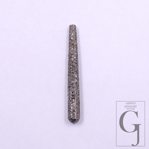 Beautiful Natural Pave Diamond Beads In 925 Sterling Silver Handmade Finish For Jewelry Making Supplies